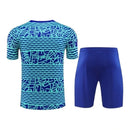Kit Treino adulto - Camisa e Shorts - Seleção Brasileira Nike 24/25 - Azul com detalhes em verde