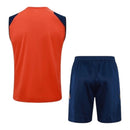 Kit Treino adulto - Camisa e Shorts - Manchester United Adidas 24/25 - Azul e laranja
