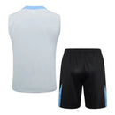 Kit Treino adulto - Camisa e Shorts - Tottenham Nike 24/25 - Cinza e preto com detalhes em azul