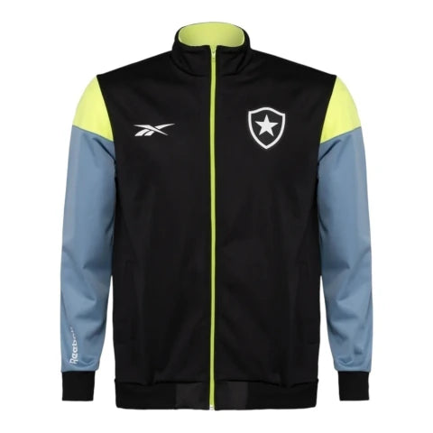Jaqueta Corta-Vento Botafogo 24/25 - Masculina Reebok - Preta com detalhes em cinza e amarelo