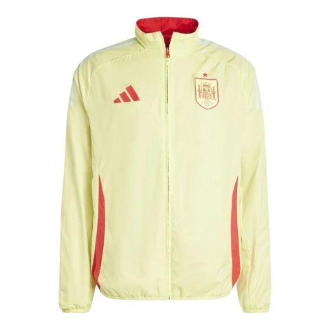 Jaqueta Corta-Vento Seleção Espanha II 24/25 - Masculina Adidas - Amarela com detalhes em vermelho
