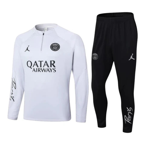 Conjunto Paris Saint Germain 24/25 - Masculino Jordan - Branco e preto