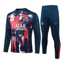 Conjunto Paris Saint-Germain Pré-jogo 24/25 - Masculino Nike - Azul com detalhes em vermelho e branco