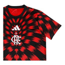 Camisa Flamengo Pré-jogo 25/26 - Torcedor Adidas Feminina - Vermelha e preta