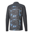 Camisa Manchester City Pré-jogo 25/26 manga longa - Torcedor Puma Masculina - Cinza com detalhes em azul