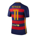 Camisa Retrô Barcelona I 2015/16 - Masculina Nike - Azul com listras em vermelho e detalhes em amarelo