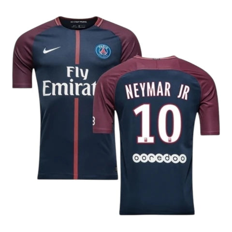 Camisa Retrô Paris Saint-Germain I 2017/18 - Masculina Nike - Azul com detalhes em roxo