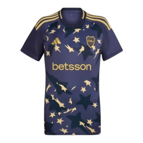 Camisa Boca Juniors III 25/26 - Torcedor Adidas Feminina - Azul com detalhes em amarelo