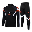 Conjunto Flamengo Treino 25/26 - Masculino Adidas - Preto com detalhes em branco e vermelho