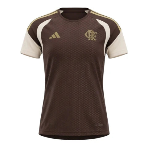 Camisa Flamengo Treino 26/27 - Torcedor Adidas Feminina - Marrom