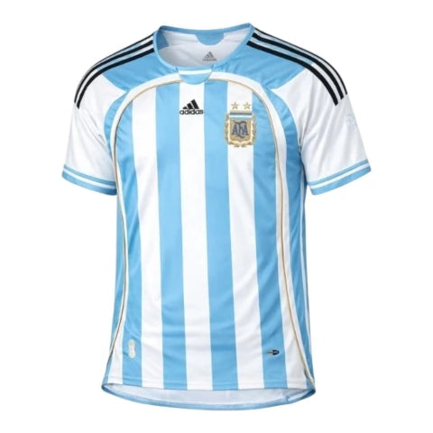 Camisa Retrô Seleção Argentina BringBack I 2006 - Masculina Adidas - Azul e branca