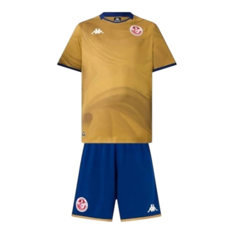 Kit Infantil Seleção Tunísia III 26/27 - Kappa - Dourado e azul