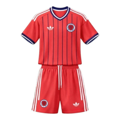 Kit Infantil Seleção Escócia II 26/27 - Adidas - Rosa com detalhes em azul
