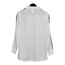 Camisa Retrô Real Madrid I 2002 manga longa - Masculina Adidas - Branca com listras pretas