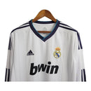 Camisa Retrô Real Madrid I 2012/2013 manga longa - Adidas Masculina - Branca com detalhes em azul