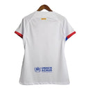 Camisa Barcelona II 23/24 - Torcedor Nike Feminina - Branca com detalhes em vermelho e azul
