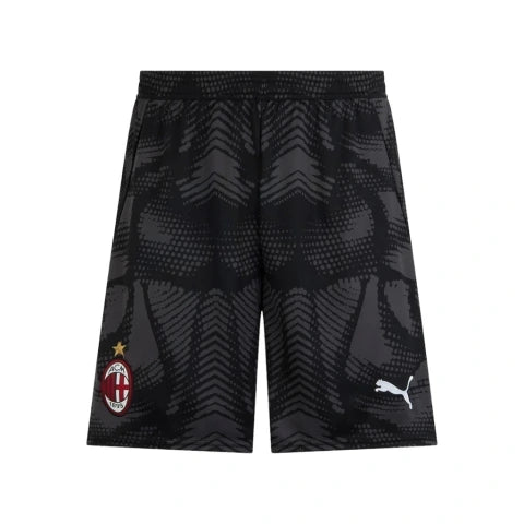 Shorts AC Milan Goleiro 24/25 - Masculino Puma - Preto com detalhes em cinza