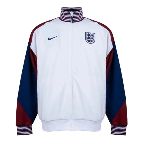 Jaqueta Corta-Vento Seleção Inglaterra I 24/25 - Masculina Nike - Branca com detalhes em azul e vermelho