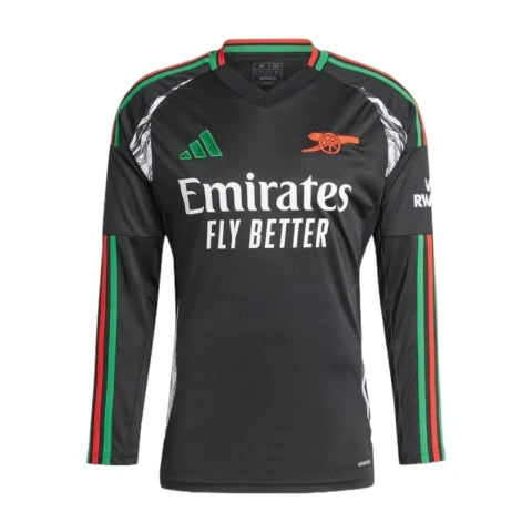 Camisa Arsenal II 24/25 manga longa - Torcedor Adidas Masculina - Preta com detalhes em verde e vermelho