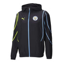 Jaqueta Corta-Vento Manchester City II 24/25 - Masculina Puma - Preta com detalhes em azul e amarelo