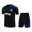 Kit Treino adulto - Camisa e Shorts - Inter de Milão Nike 24/25 - Preto com detalhes em azul