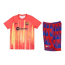 Kit Treino adulto - Camisa e Shorts - Barcelona Nike 23/24 - Laranja e vermelho e azul