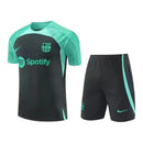Kit Treino adulto - Camisa e Shorts - Barcelona Nike 23/24 - Cinza e verde