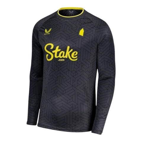 Camisa Everton III 24/25 manga longa - Torcedor Castore Masculina - Cinza com detalhes em amarelo