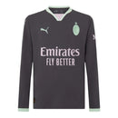 Camisa AC Milan III 24/25 manga longa - Torcedor Puma Masculina - Cinza com detalhes em verde