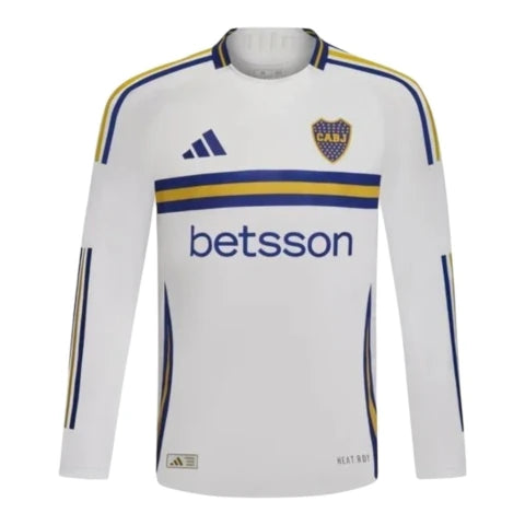 Camisa Boca Juniors II manga longa 24/25 - Torcedor Adidas Masculina - Branca com detalhes em amarelo e azul