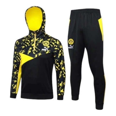 Conjunto Borussia Dortmund Treino 24/25 - Masculino Puma - Preto com detalhes em amarelo