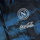 Jaqueta Corta-Vento Napoli Treino 24/25 - Masculina EA7 - Preta com detalhes em azul