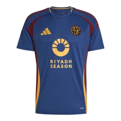 Camisa Roma III 24/25 - Torcedor Adidas Masculina - Azul com detalhes em vermelho e amarelo