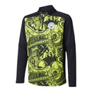 Camisa Manchester City Pré-jogo 24/25 manga longa - Torcedor Puma Masculina - Preta com detalhes em amarelo