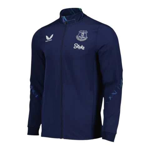 Jaqueta Corta-Vento Everton 24/25 - Masculina Castore - Azul com detalhes em amarelo
