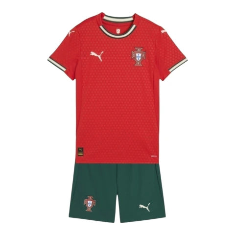Kit Infantil Seleção Portugal I 25/26 - Puma - Vermelho e verde