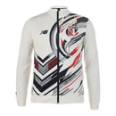 Jaqueta Corta-Vento São Paulo Pré-jogo 25/26 - Masculina New Balance - Branca com detalhes em preto e vermelho