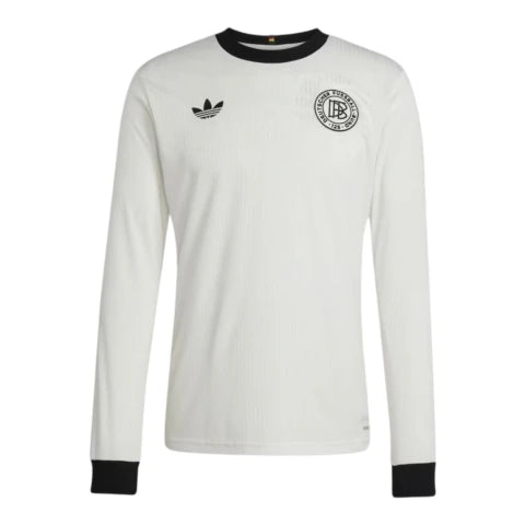 Camisa Seleção Alemanha Edição Aniversário 125 anos I 25/26 manga longa - Torcedor Adidas Masculina - Branca com detalhes em preto