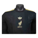 Camisa Seleção México I 25/26 manga longa - Jogador Adidas Masculina - Preta com detalhes em dourado