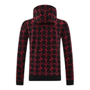 Jaqueta Corta-Vento Manchester United Treino - Masculina Adidas - Preta com detalhes em vermelho