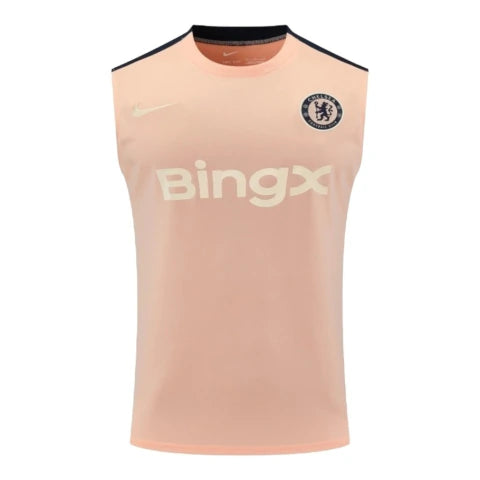 Camisa Regata Chelsea Treino 25/26 - Torcedor Nike Masculina - Salmão com detalhes em azul
