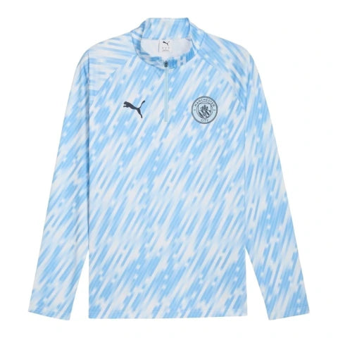 Jaqueta Corta-Vento Manchester City Pré-jogo 25/26 - Masculina Puma - Branca com detalhes em azul