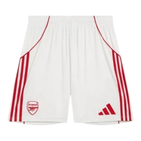 Short Arsenal I 25/26 - Masculino Adidas - Branco com detalhes em vermelho