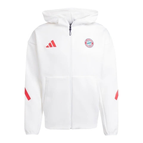Jaqueta Corta-Vento Bayern de Munique Hino 25/26 - Masculina Adidas - Branca