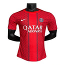 Camisa Paris Saint-Germain Pré-jogo 25/26 - Jogador Nike Masculina - Vermelha com detalhes em azul