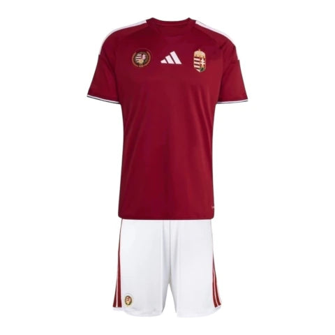 Kit Infantil Seleção Hungria I 26/27- Adidas - Bordô e branco
