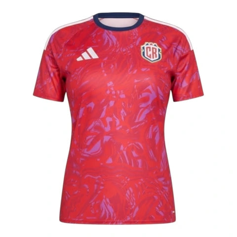 Camisa Seleção Costa Rica I 26/27 - Torcedor Adidas Feminina - Vermelha com detalhes em azul