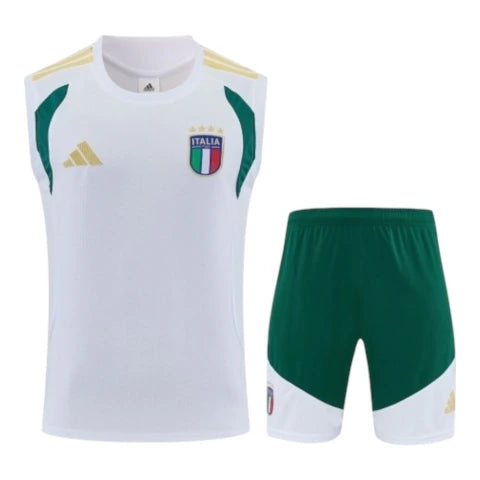 Kit Treino adulto - Camisa e Shorts - Seleção Itália Adidas 26/27 - Verde e branco