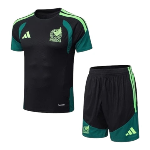 Kit Treino adulto - Camisa e Shorts - Seleção México Adidas 26/27 - Preto e verde