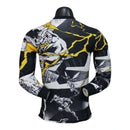 Camisa Real Madrid Pré-jogo Marvel Avengers 25/26 manga longa - Jogador Adidas Masculina - Branca com detalhes em preto e amarelo